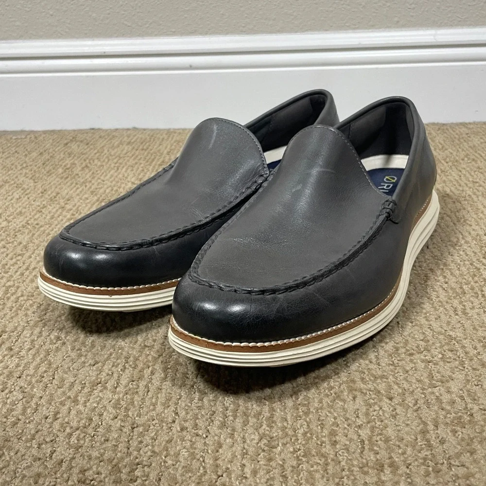 Cole Haan OriginalGrand Venetian Loafers Business Casual Mens 13M Gray Leather
